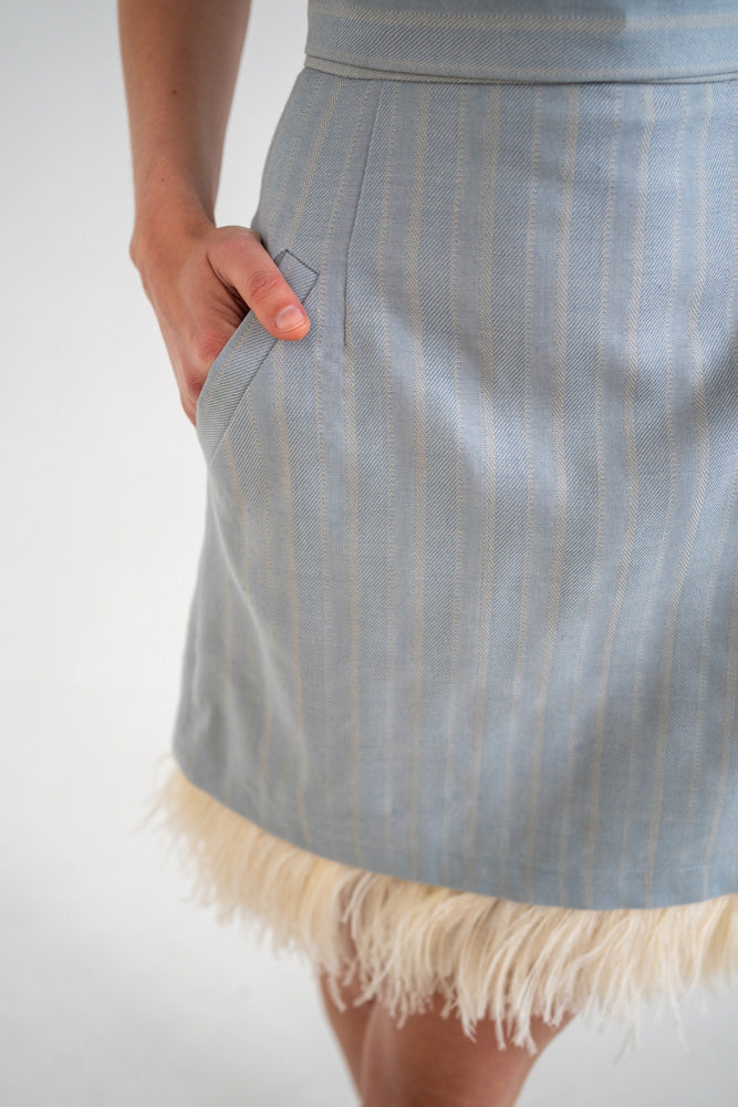Feather mini skirt