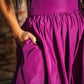 Fancy memory fabric magenta skirt with pockets