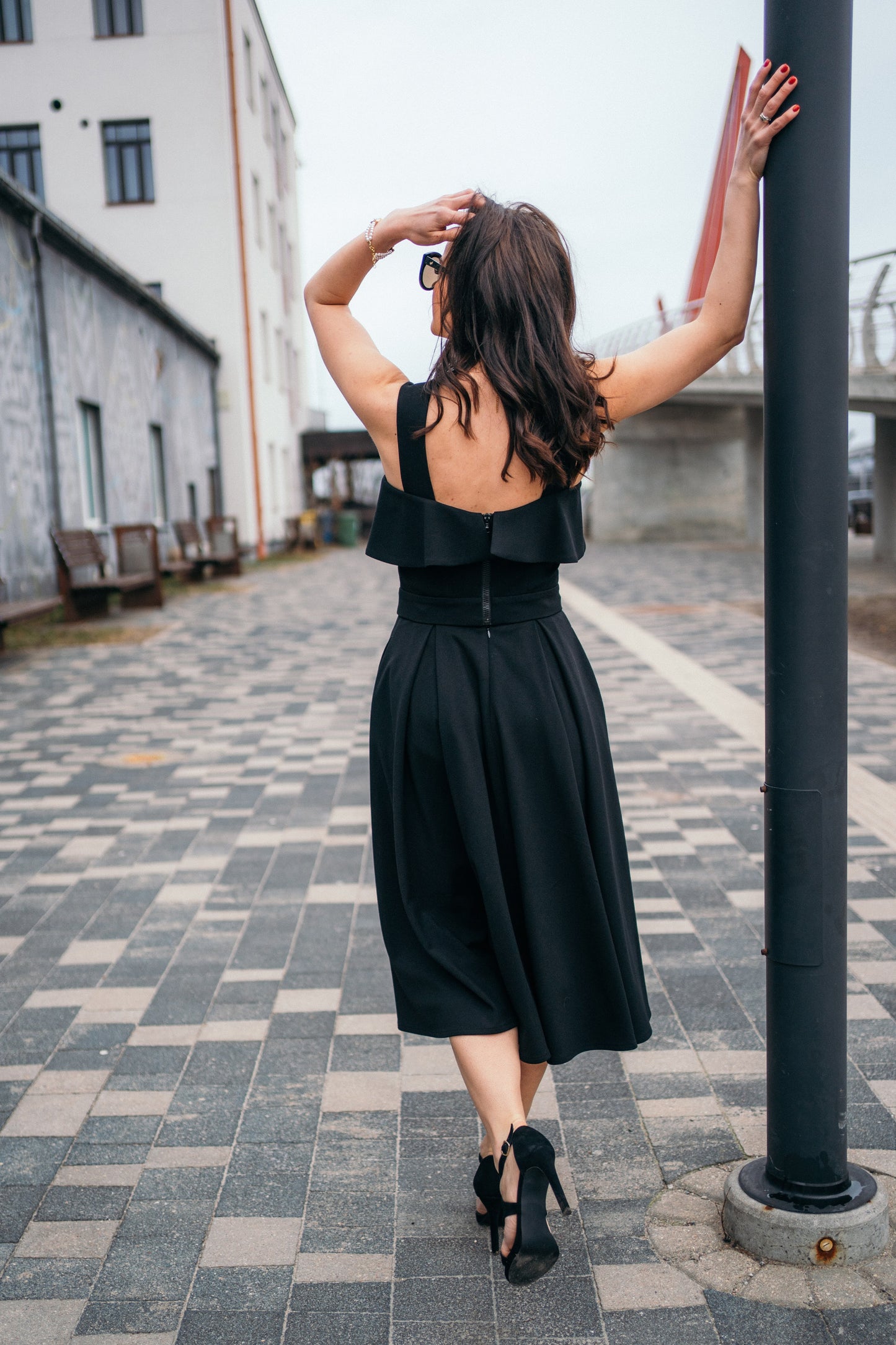 Pearl black two piece Florence dress