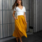 Mustard yellow A-lined skirt with pockets