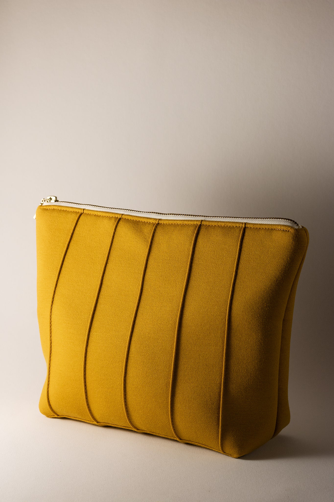 mustard yellow feminine cosmetic bag